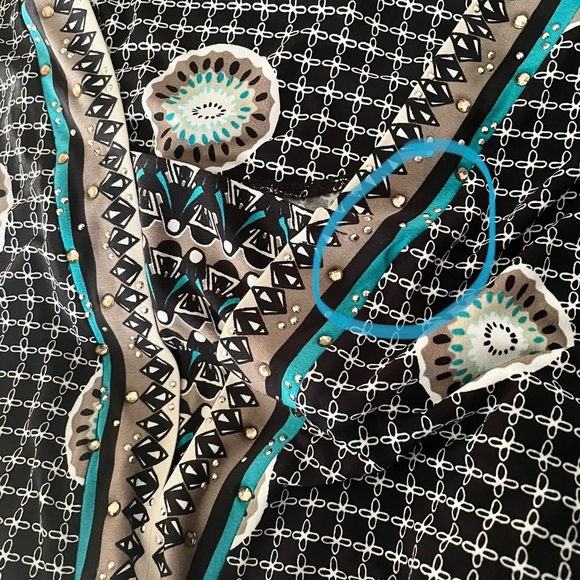 JM COLLECTION | Boho Rhinestone Embellished Loose Dolman Style Tunic Blouse - Picture 8 of 8